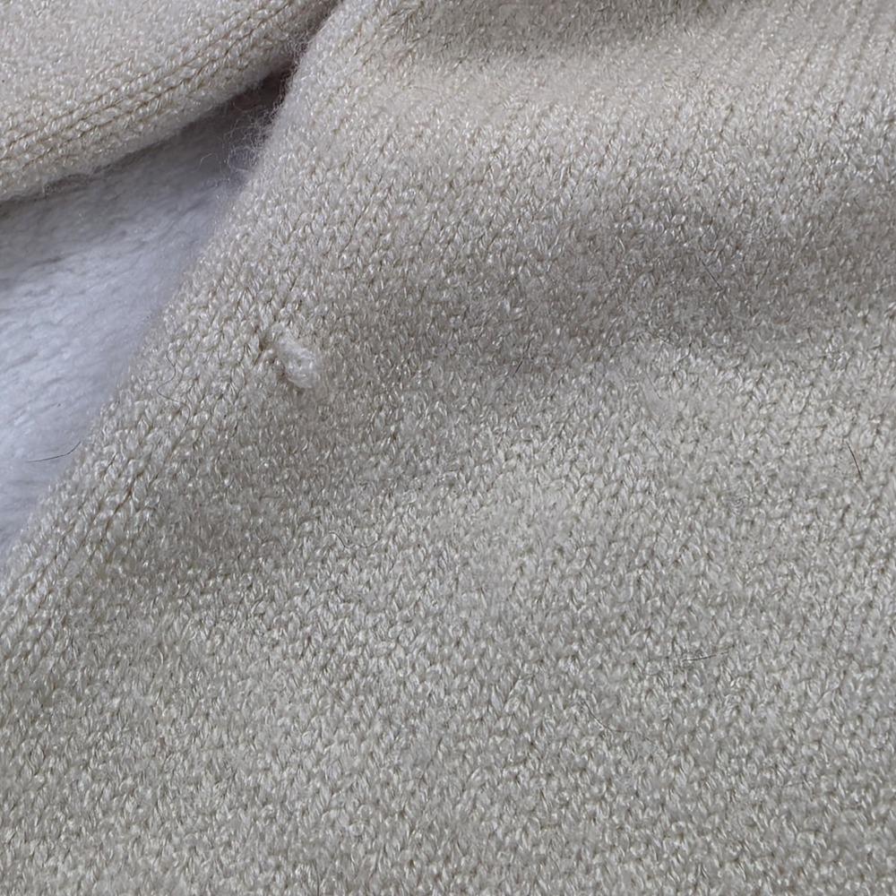 Max Studio London Sweater Polo Womens Large Cream Knit Minimalist Quiet Luxury P - Picture 4 of 8